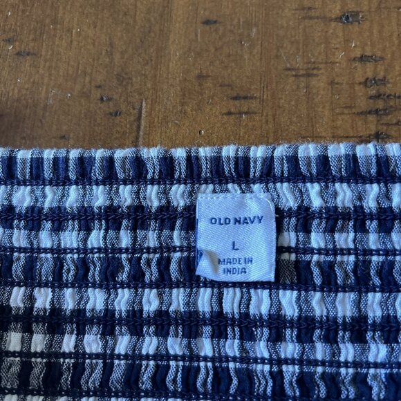 Old Navy Ladies Blue Gingham Summer Top Size Large NWT - Picture 4 of 8